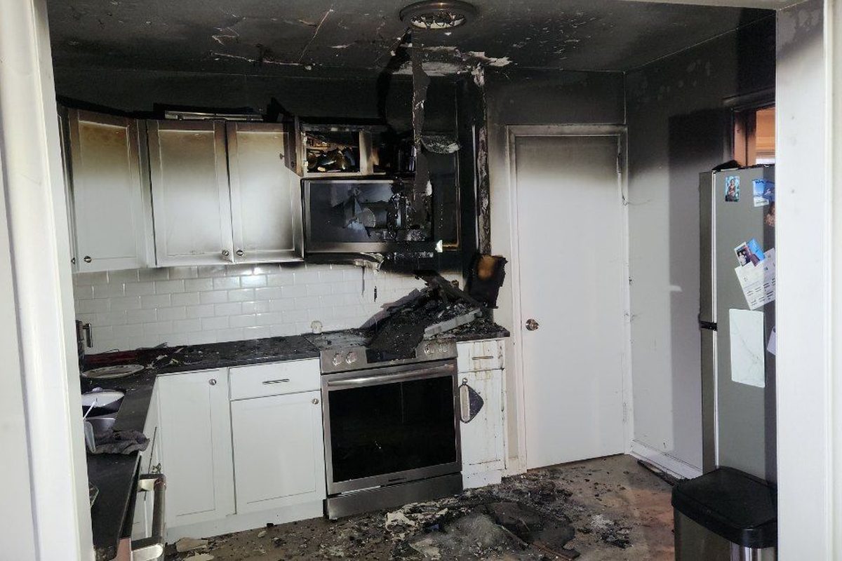 Before: kitchen fire damage