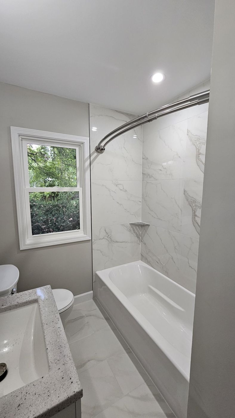 Bathroom rebuild, moisture-resistant drywall