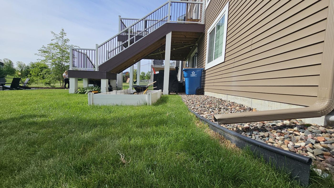 Two-level deck with stairs