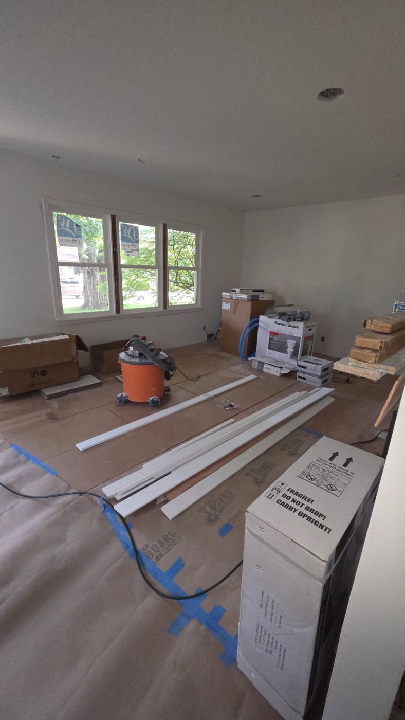 Rebuild: new drywall, trim ready to install