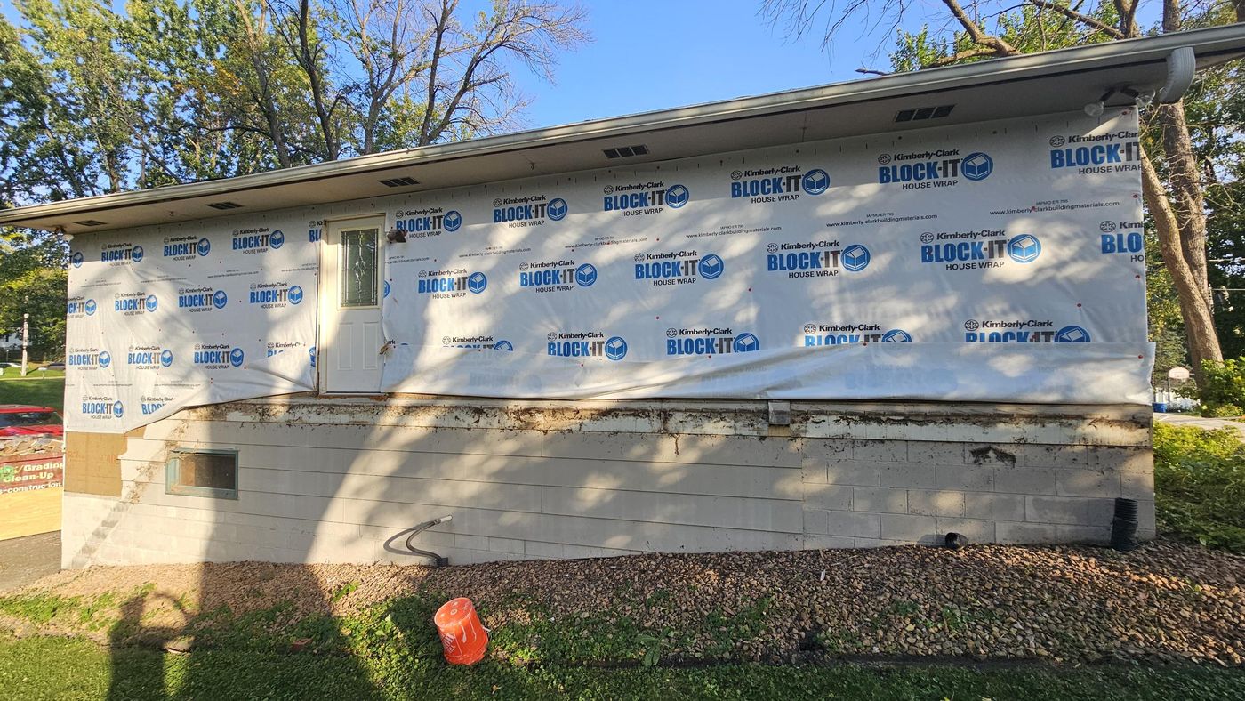 Before: side elevation wrapped